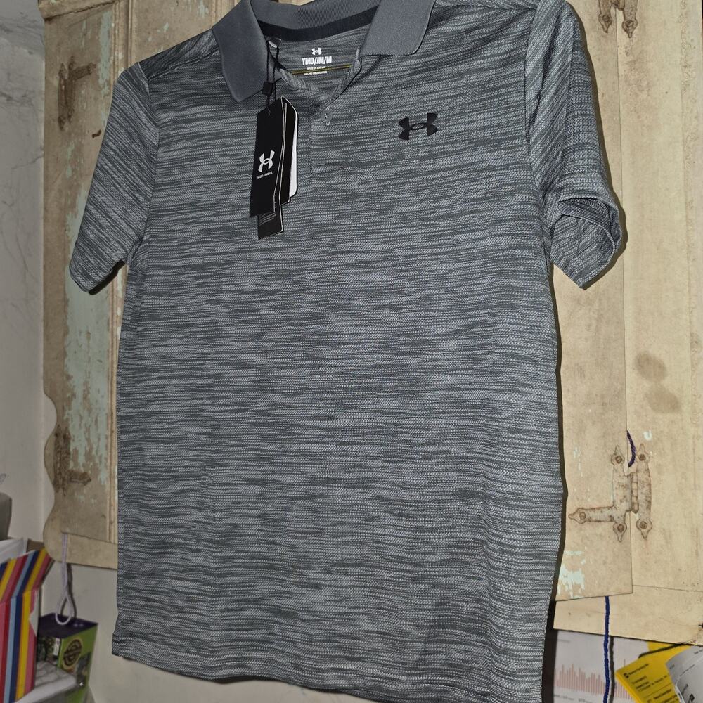 Under Armour Boys Performace Polo Grey NWT